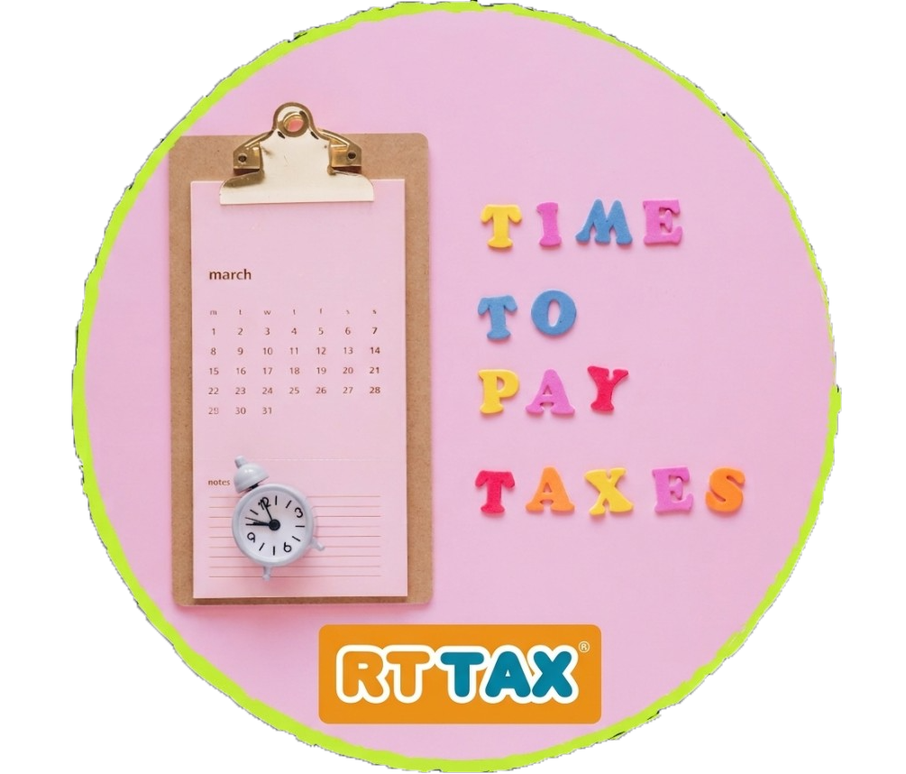 RT TAX: calendario de marzo, reloj y letras Time to pay taxes
